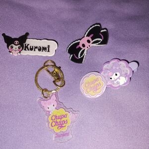 Chupa Chups and Kuromi Keychain Set
